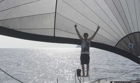 Fede captain of the catamaran hire Ibiza