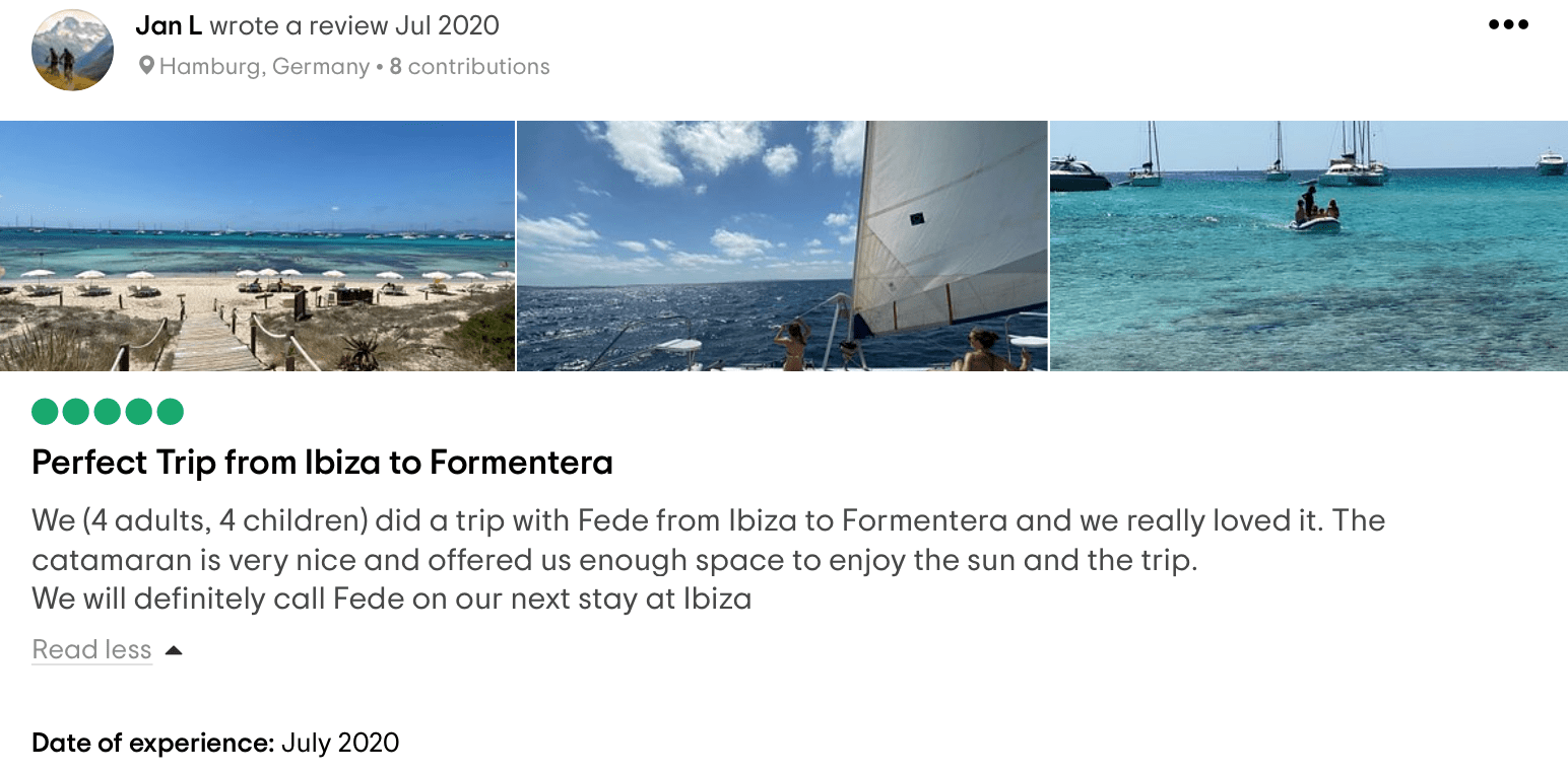 Catamaran charter Ibiza. A review "Perfect catamaran charter from Ibiza to Formentera"