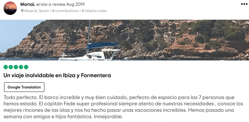 Foto de reseña; Un viaje inolvidable a bordo de un catamaran en Ibiza y Formentera