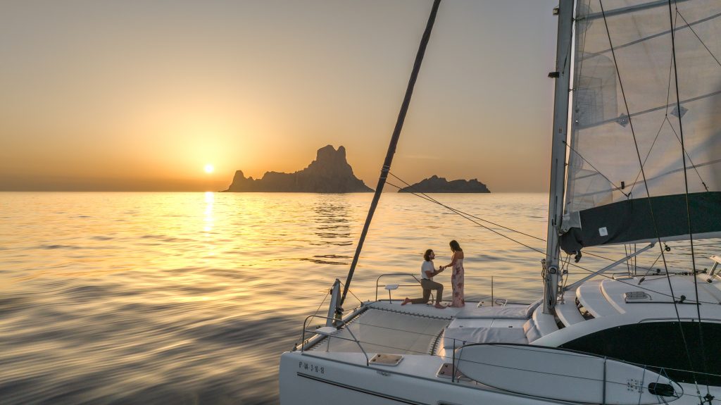 Catamaran charter Ibiza - Marriage proposal Ibiza 